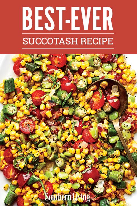 Southern Succotash, Succotash Recipe, Okra Recipes, Vegetable Side Dishes Recipes, Side Dishes Recipes, Corn Recipes, Side Recipes, Veggie Sides, Veggie Dishes