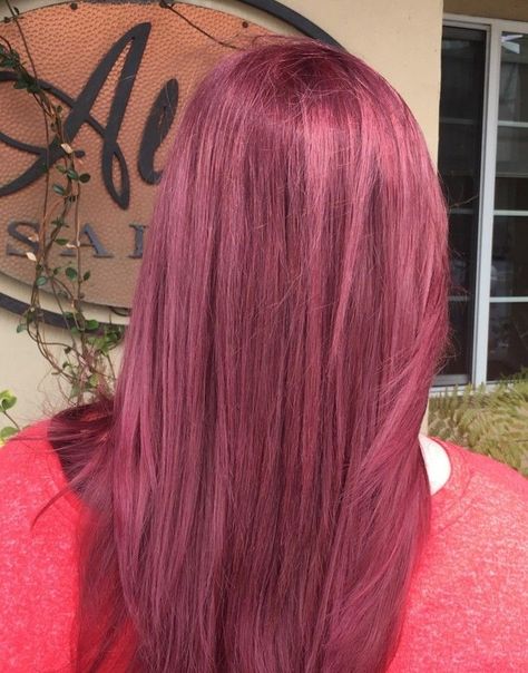 Dusty Violet Rose Hair, Dark Rose Pink Hair, Dusty Red Hair Color, Mauve Red Hair, Pink Hair For Dark Hair, Colored Hair For Pale Skin, Pink Violet Hair Color, Pink Hair On Dark Hair, Cherry Pink Hair Color