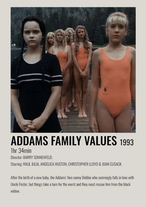 film polaroid for addams family values (1993) Addams Family Poster, Entertainment Photography, Raul Julia, Addams Family Movie, Addams Family Values, Film Polaroid, Best Halloween Movies, Movie Card, Film Posters Minimalist