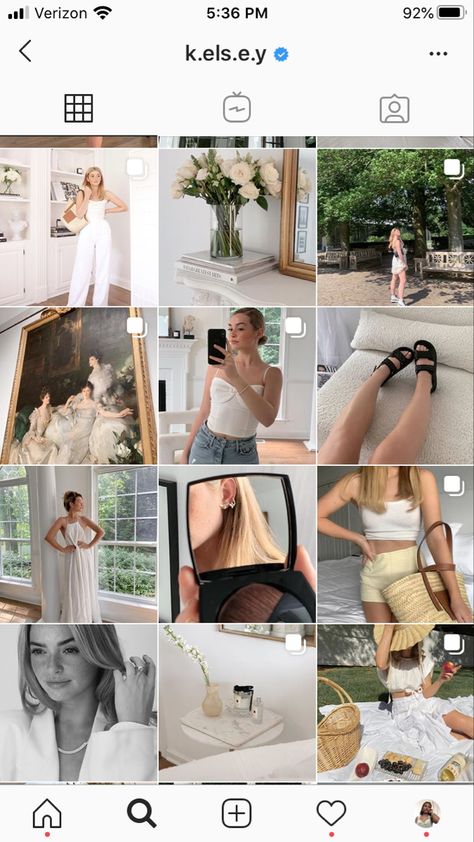 Girly Instagram Feed, Clean Ig Feed, White Insta Feed Ideas, Classy Aesthetic Instagram Feed, Instagram Feed Inspo Aesthetic, Feed Planning, Soft Girl Instagram Feed, White Minimal Instagram Feed, Feed Pictures