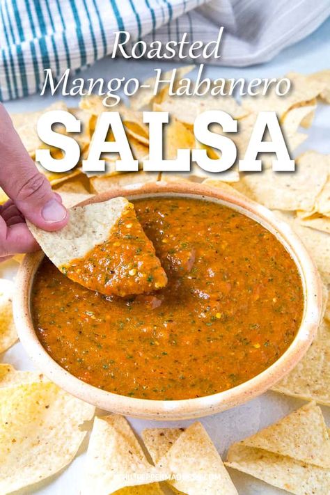 Spicy Salsa Recipe, Habanero Salsa Recipe, Roasted Salsa Recipe, Roasting Tomatoes, Salsa Video, Mango Habanero Salsa, Roasted Salsa, Mexican Salsa Recipes, Fresh Salsa Recipe