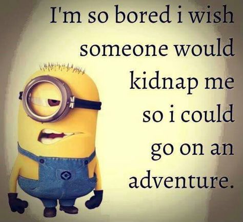 I'm Bored Quotes, Bored Meme, Bored Quotes Funny, Bored Quotes, Bored Funny, Minions Humor, Funny Minion Memes, Now Quotes, Minion Pictures