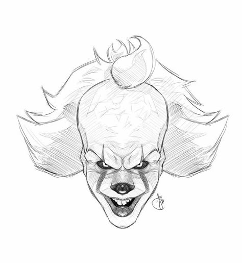 Scary Clown Drawing, Joker Art Drawing, Horror Drawings, Es Pennywise, Marvel Art Drawings, Joker Drawings, It Eso, Horror Drawing, Scary Drawings