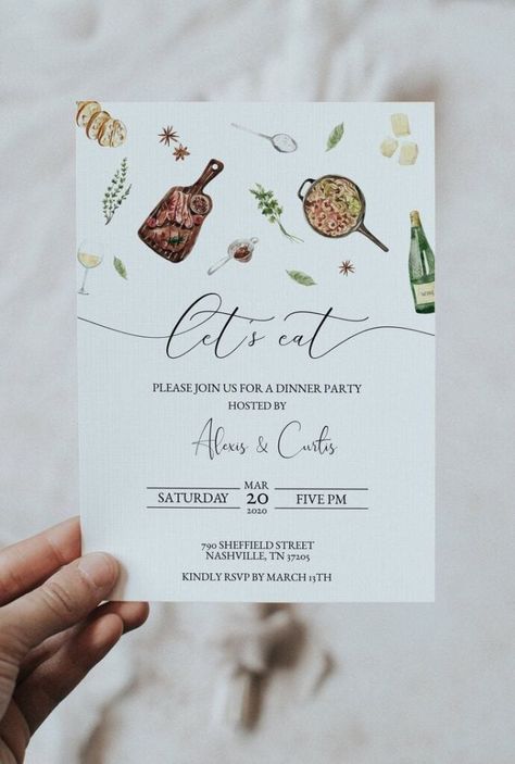 How to Host an Unforgettable Dinner Party - Lady Celebrations Fall Dinner Invitations, Italian Theme Invitations, Garden Dinner Party Invitation, Italian Dinner Invitations, Invitation Dinner Party, Italian Dinner Party Invitations, Wedding Dinner Invitation Card, Dinner Party Invitations Template, Family Dinner Invitation