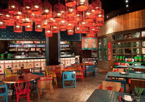 A restaurant in Jakarta… | seattleinspired Asian Restaurant Interior Design, Chinese Restaurant Interior Design, Chinese Restaurant Interior, Loft Warehouse, Chinese Restaurant Design, Chinese Cafe, Kebab Shop, Chinese Interior Design, Chinese Lamps