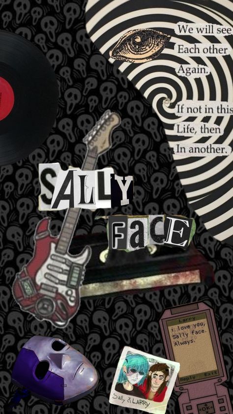 Sally Face wallpaper Sally Face Lockscreen, Sally Face Wallpaper Iphone, Sally Face Wallpaper, Emo Bedroom, Sally Man, Face Collage, Face Wallpaper, Sally Face Game, Fan Poster