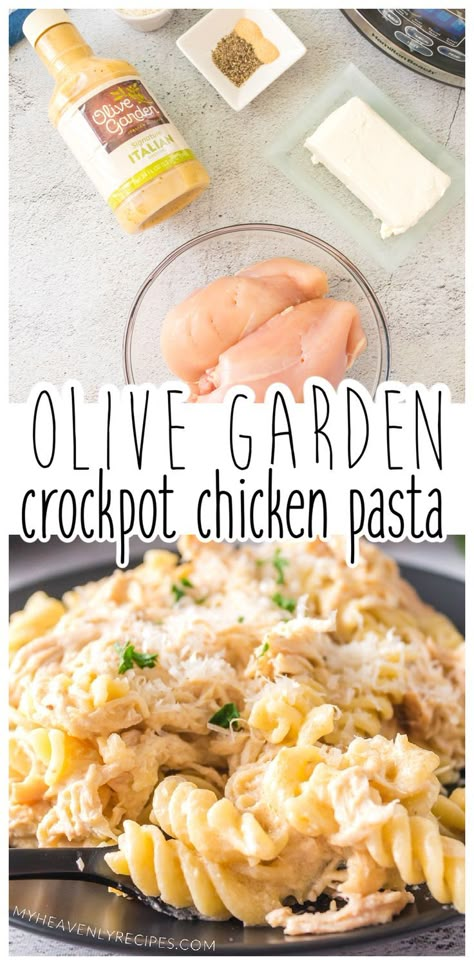 Olive Garden Chicken Pasta Crockpot, Olive Garden Crockpot Chicken, Crock Pot Olive Garden Chicken, Slowcooker Pasta, Olive Garden Chicken Alfredo, Slow Cooker Kip, Olive Garden Chicken Pasta, Pasta Crockpot, Olive Garden Chicken