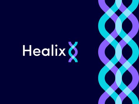 Healix - DNA Medical logo (Unused) by Artology ✅ Dna Logo Design Ideas, Dna Graphic Design, Medical Graphic Design, Dna Logo Design, Logo Design Medical, Science Branding, Medical Logos Inspiration, Hospital Branding, Medical Logos