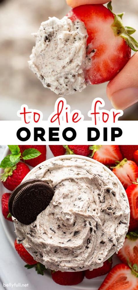 Cream Cheesecake Filling, Oreo Dip Recipe, Oreo Dip, Dessert Dip Recipes, Cookies And Cream Cheesecake, Cream Cheesecake, Sweet Dips, Recipes Summer, Oreo Recipes