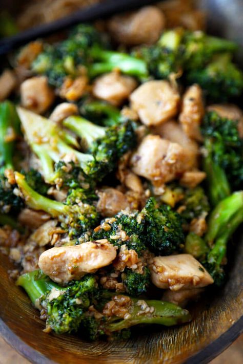 Easy chicken broccoli stir fry cooked in a simple savory sauce and ready in less than 20 minutes! This simple recipe is great if you are busy but still want homemade Chinese! | pickledplum.com Sheet Pan Chicken And Broccoli, Chicken Broccoli Stir Fry, Chicken Breast Crockpot Recipes, Crockpot Chicken Breast, Easy Sheet Pan Dinners, Sheet Pan Chicken, Broccoli Recipe, Broccoli Stir Fry, Chicken And Broccoli