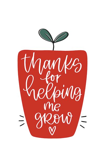 Printable Thank You Cards Thanks for Helping Me Grow Seedling Plant Thanks For Helping Me Grow, Teacher Appreciation Gifts Diy, Teachers Day Card, Teacher Appreciation Printables, Teacher Gift Card, Teacher Appreciation Cards, Teacher Thank You Cards, Free Printable Cards, Free Thank You Cards