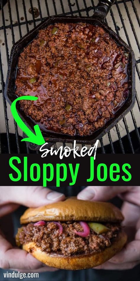 Smoked Beef Recipes Smokers, Smoked Sandwich Recipes, Smoker Burger Recipes, Smoked Eggs Traeger, Smoked Sloppy Joe Recipe, Smoker Meal Prep Recipes, Dinner On The Smoker, Smoked Meats Recipes, Pellet Smoker Recipes Beef