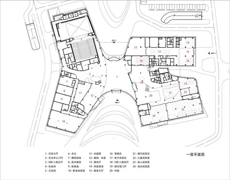 Crafts Center Architecture Plan, Museum Elevation Design, Convention Centre Plan, Culture Center Plan, Museum Project Architecture, Innovation Center Architecture, Cultural Center Architecture Projects, Culture Center Architecture, Arts Center Architecture