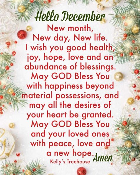 December New Month, Prayers For Everyone, Happy New Month December, Merry Christmas Greetings Quotes, Happy New Month Prayers, New Month Greetings, Hello December Quotes, Happy New Month Messages, Hello December Images