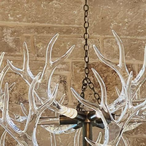 LWSN on Instagram: "Modern and Sleek, Our Industrial Style Crystal Antler Chandelier CACINDDT48 #crystal #clear #solid #illuminated #glass #antlers #chandelier #glassantlerchandelier #rusticmodern #interiors #groundibg #centerpiece #livingroom #greatroom #entry #luxuryhome #interiordesign #architecture"