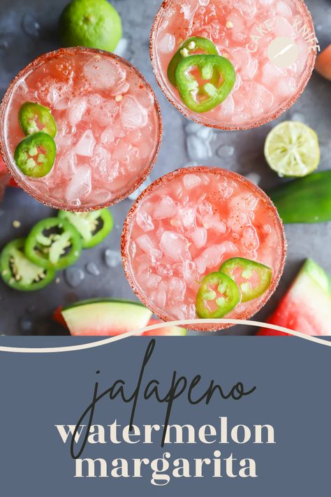 Spicy Watermelon Margarita, Watermelon Jalapeno Margarita, Watermelon Cocktail Recipes, Watermelon Tequila, Strawberry Basil Margarita, Spicy Margarita Recipe, Spicy Watermelon, Cucumber Margarita, Margarita Cake