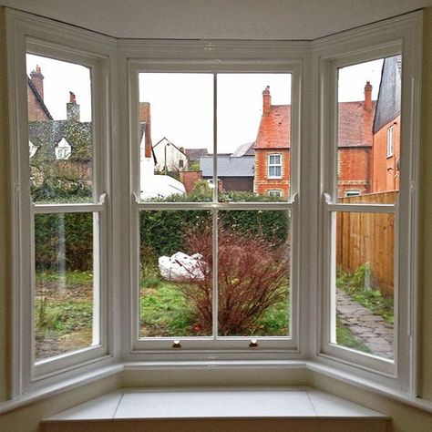 Victorian bay window restoration. Avoid expensive bay window replacement with our sash window restoration & repair service. Like this Oxford Victorian bay window, they can almost always be repaired and restored by Sash Window Specialist. Est over 20 years we are timber window restoration experts. UK & Australia Window Ideas Exterior, Bay Window Ideas Exterior, Bay Window Replacement, Victorian Bay Window, Bay Window Bedroom, Bay Window Exterior, Bay Window Design, Bay Window Living Room, Garden Front Of House