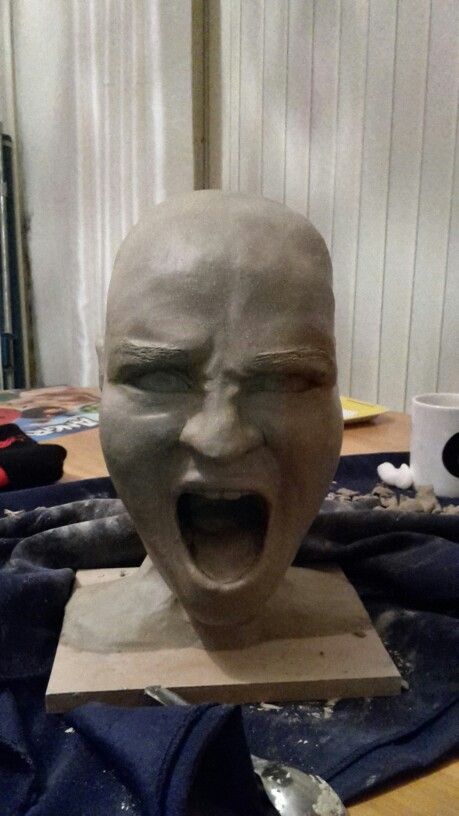 Screaming Sculpture, Mouth Sculpture, Hand Building Clay, Sculpture Clay Art, Hsc Art, Sustained Investigation, Alevel Art, Scream Art, Clay Model