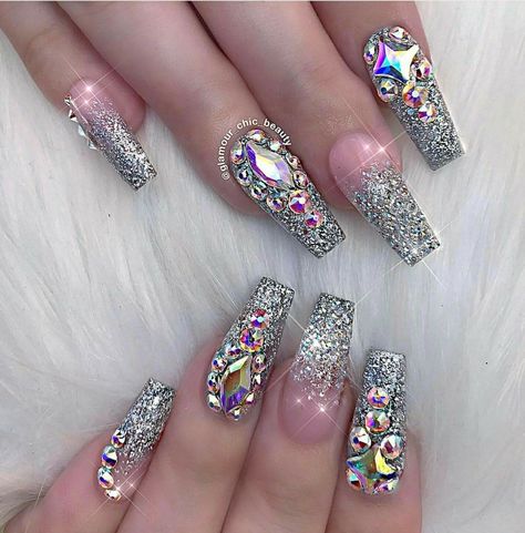 ❥♚♡ Pinterest || emslinsky ♡ Ongles Bling Bling, Elegant Nail Art, Elegant Nail Designs, Nail Shimmer, Nail Art Gel, Coffin Shape Nails, Nail Designs Glitter, Luxury Nails, Elegant Nails