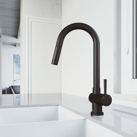 Matte Black Kitchen, Flip House, Kitchen Faucet With Sprayer, Black Faucet, House Bathrooms, Black Kitchen Faucets, Single Handle Kitchen Faucet, Kitchen Faucets, Faucet Handles