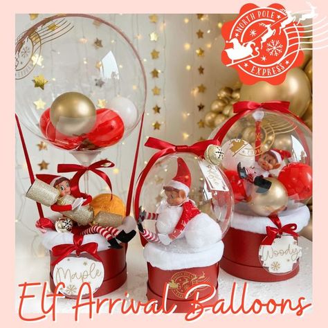 Hello Lovely .co on Instagram: "✨🎈 Elf Arrival Balloons 🎈✨ ⭐️ NOW AVAILABLE TO ORDER ⭐️ Please read all the post pictures carefully before ordering, they will explain how to order too! Remember there is limited availability, and will be sold on a first come first served basis. No order is secure until a deposit is received. We will reply back to all messages ASAP with details on how to pay the deposit. Thank you all for your continued support ❤️ . . . . #elfontheshelf #christmas #christma Xmas Balloon Ideas, Elf On The Shelf Balloon Arrival Ideas, Elf On The Shelf Arrival Balloon, Elf On The Shelf Arrival Ideas Balloons, Elf Balloon Arrival, Elf Arrival Balloon Ideas, Elf On The Shelf Arrival Back, Elf Balloon Ideas, Elf On The Shelf Balloon Arrival