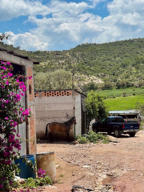 Mexico Cowboy Aesthetic, Mexican Hacienda Aesthetic, Mexican Neighborhood Aesthetic, Houses In Mexico Rancho Small, El Rancho Aesthetic, Ranch In Mexico, Mexican Country Aesthetic, Rural Mexico Aesthetic, Rosarito Mexico Aesthetic