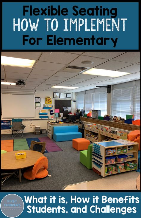 Implementing flexible seating is a great way to have student choice in the classroom. It helps students feel more ownership in the classroom, and it has helped my students be more engaged in their learning. Having a flexible seating classroom that provides choice in their seats have made my students want to take care of our furniture more, as many have only experienced hard steel chairs in previous classrooms. Classroom Setup Flexible Seating, Teacher Chairs For Classroom, Flexible Seating Classroom Elementary, Student Centered Classroom, Flexible Seating Classroom, Positive Classroom Environment, Alternative Seating, Teaching Elementary School, Classroom Seating