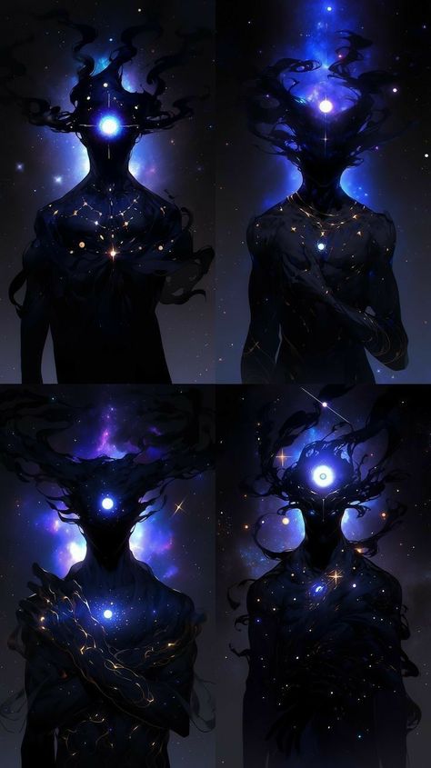 Star Monster Art, Night Creatures Art, Galactic Character Design, Space Monster Concept Art, Astral Creature, Void Entity, Void Character Design, Dnd Celestial, Cosmic Oc