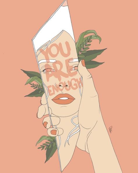 Body Positivity Art, Feminist Art, You Are Enough, Art And Illustration, In A World, Body Positivity, Pastel Colors, A World, Painting & Drawing