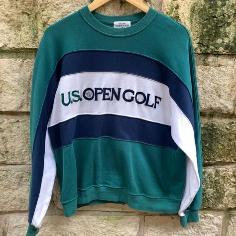 You Are Viewing A Vintage Us Open Golf Sweatshirt Colorblock In Size Medium Sweatshirt Colorblock, Us Open Golf, Golf Sweatshirt, Shirts Vintage, Us Open, Vintage Shirts, Vintage Men, Color Blocking, Golf