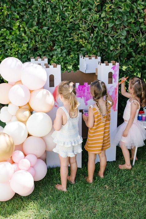 A Magical Princess Party for Olivia • Beijos Events Minimal Princess Birthday, Backyard Princess Party, Princess Park Party, Girl Fourth Birthday Party Ideas, Forever A Princess Party, Toddler Princess Party, Toddler Birthday Party Ideas, Princess Party Activities, Ballerina Birthday Party Decorations