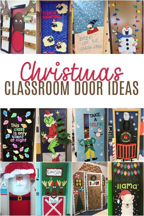 It's time to spread some holiday cheer, these creative Christmas door ideas will help you ring in the season before the holiday break starts for the classroom. Decorate A Door For Christmas Contest, 1st Grade Christmas Door Decorations, O Christmas Tree Door Decoration, Decorate Door Christmas, Christmas Decor For Classroom Kids, Christmas Door Decorating Contest Winners, School Christmas Door Decorating Contest, Easy Christmas Decorations For Classroom, Christmas Door Daycare