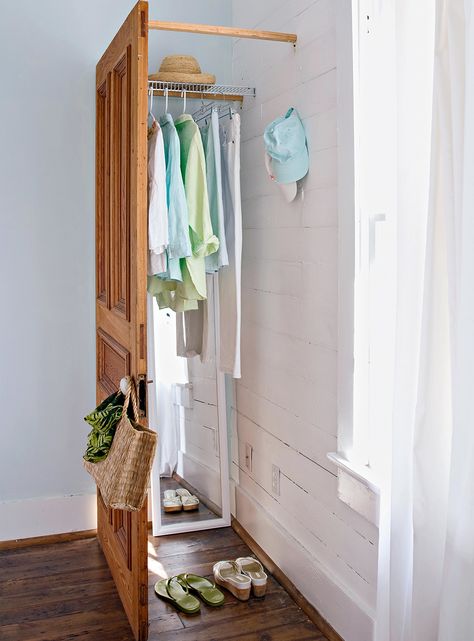 Closet Alternatives, Corner Closet, Closet Diy, Diy Muebles Ideas, Diy Rangement, Dressing Room Closet, Open Closet, Small Closet, Diy Closet