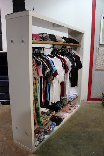 I neeed to make one of these since baby j doesnt have a closet. Diy Wardrobe Closet From Bookshelf, Diy Closet In Room With No Closet, No Closet Solutions Bedroom Diy, Free Standing Wardrobe Ideas, Diy Free Standing Closet, Closet Solutions For No Closet, Free Standing Closet Ideas, Closet Headboard, Bedroom With No Closet Ideas