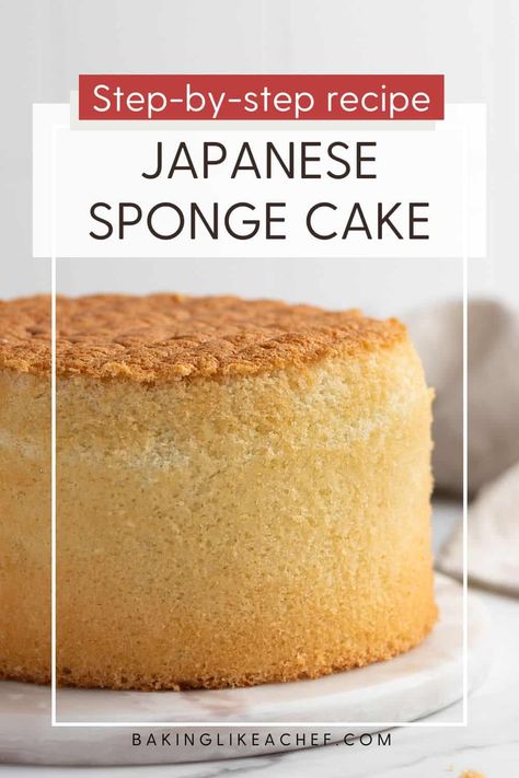 Japanese Sponge Cake Recipe, Chinese Sponge Cake Recipe, Japanese Sponge Cake, Sponge Cake Recipe Best, Japanese Buns, Basic Sponge Cake Recipe, Japanese Cakes, Sponge Cake Easy, Cake Microwave