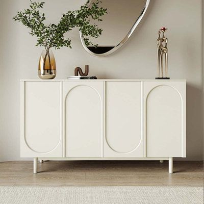 Modern White Sideboard, White Sideboard Buffet, Sideboards Living Room, Dining Room Sideboard, Wide Sideboard, White Sideboard, Dining Room Storage, غرفة ملابس, Credenza Sideboard