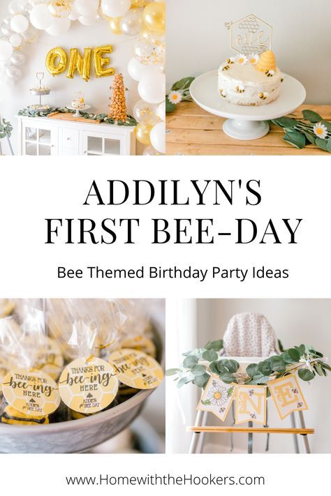 Honey Bee Birthday Decor, It's Fun To Bee One, One Year Old Birthday Bee Theme, 1st Birthday Party Snack Ideas, Cool First Birthday Ideas, 1st Birthday Bumble Bee Theme, Bumble Bee One Year Birthday, Bee One Year Old Party, Bee Themed One Year Birthday