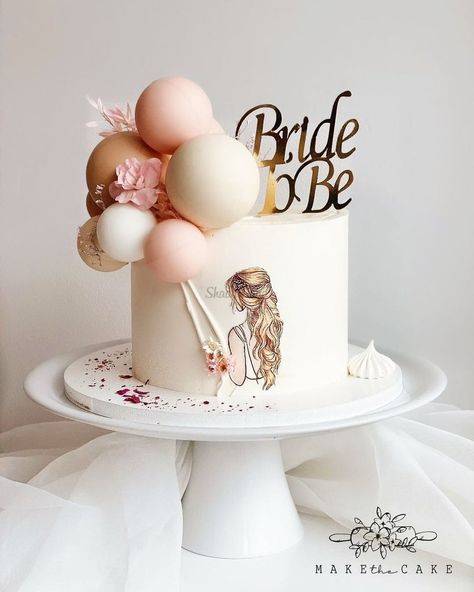 15 Bride-To-Be Cake Ideas You Need To Bookmark Today! Simple Bride To Be Cake, Bachelorette Cake Pops, Bride To Be Cakes Ideas, Bridal Shower Cake Ideas, Hen Party Cakes, Tårta Design, Bride To Be Decorations, حفل توديع العزوبية, Bachelorette Cake