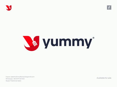 Yummy® Food Restaurant Logo Design | Food Logo | FastFood Logos by Freelancer Iqbal | Logo & Brand Designer | Visual Identity Designer Yummy Logo Design, Food Restaurant Logo, Logo Design Food, Food Logo Design, Restaurant Logo, Food Logo, Restaurant Logo Design, Logo New, Logo Restaurant