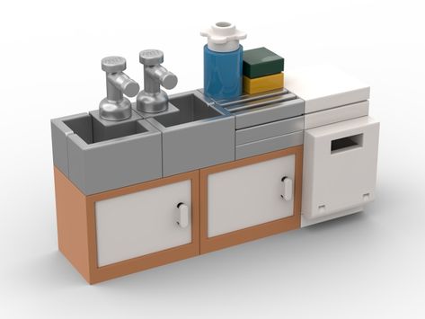 Lego Kitchen Moc, Cool Lego House Ideas Easy, Lego Bedroom Build, Lego Sink, Lego Kitchen Ideas, Simple Lego House, Simple Lego Builds, Cute Lego Ideas, Cool Lego Ideas