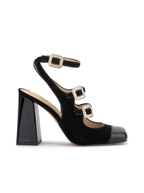 Lymen Buckle Pump in Black Suede – Jessica Simpson Black 7, Jessica Simpson, Black Suede, Heel Height, Product Description, Buckle, Pumps, Heels, Boots