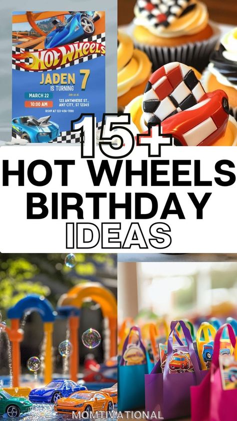 These Hot Wheels party favors were so easy to put together! I filled them with little toys and candy, and the kids couldn’t get enough. A fun, simple way to end the party! Hot Wheels Diy Party, Hot Wheels Birthday Theme, Hot Wheels Party Food, Hotweels Birthday Ideas, Hot Wheels Birthday Party Ideas Decoration, Hot Wheels Party Favors, Hot Wheels Cupcakes, Hot Wheels Birthday Party Ideas, Hot Wheels Party Decorations