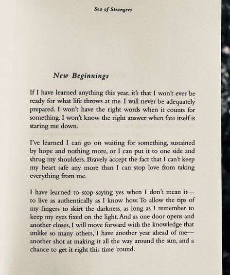 Sea of strangers New Beginnings Sea Of Strangers Lang Leav Book, Loving A Stranger Quotes, Sea Of Strangers Quotes, New Beginnings Aesthetic, New Beginning Art, Sea Of Strangers, Quotes New Beginnings, New Beginnings Quotes, Stranger Quotes