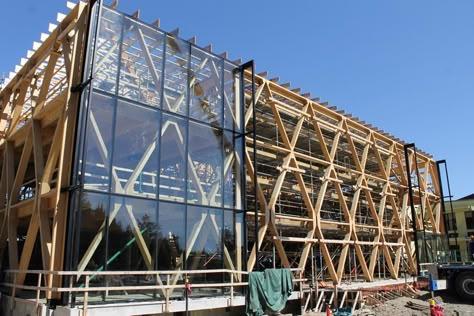 Exposed Structure Architecture, Heavy Timber Architecture, Timber Structure Architecture, Architecture Atrium, Timber Paneling, Timber Architecture, Recycle Timber, Airport Design, Timber Buildings