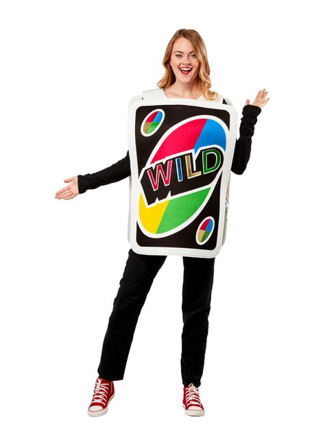 PRICES MAY VARY. Officially licensed Mattel Games costume, look for trademark on label and packaging to help assure you've received authentic safety-tested item Sandwich board style costume One size designed to fit older teens and adults Combine Rubie's Mattel Uno and Magic 8 Ball costumes for a fun group look Family-focused, and based in the U.S.A. since 1951, Rubie’s has classic and licensed holiday costumes and accessories in sizes and styles for your entire family Uno Wild Card, Card Costume, Der Joker, Family Card Games, Uno Cards, Sandwich Board, Family Cards, Game Costumes, Family Costumes