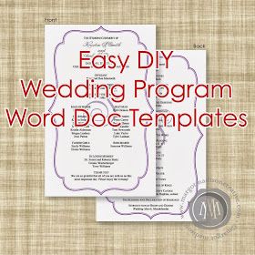 Wedding Program Template Free, Printable Wedding Program Template, Wedding Diys, Word Program, Diy Wedding Programs, Printable Wedding Programs, Boda Diy, Microsoft Office Word, Office Word