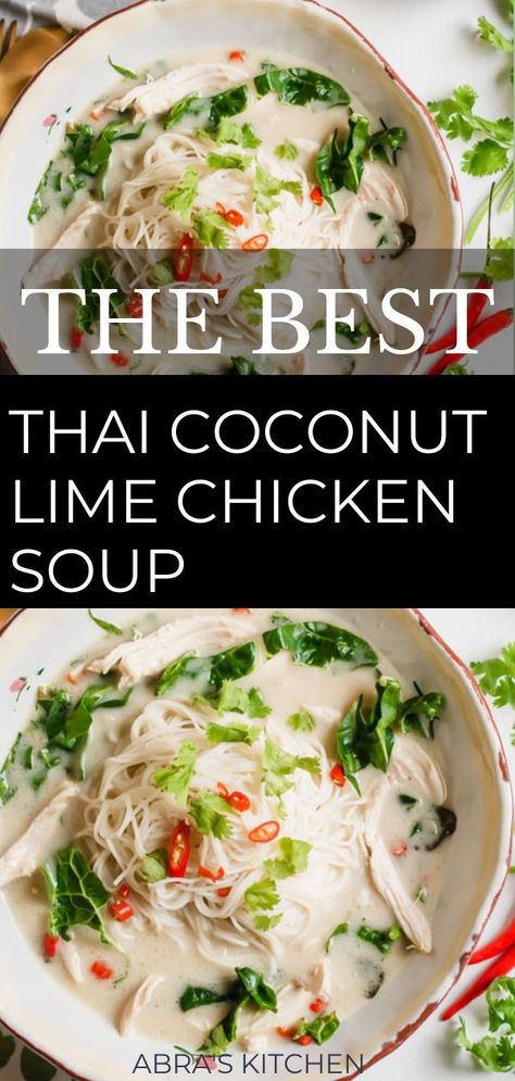 Thai Chicken Wild Rice Soup, Thai Chicken Zoodle Soup, Thai Coconut Lime Soup, Coconut Chicken Noodles, Coconut Milk Soup Recipes Chicken, Thai Soups Chicken, Thai Basil Chicken Soup, Slow Cooker Thai Chicken Soup, Vietnamese Chicken Soup Recipes