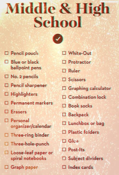 What School Supplies Do You Need For 7th Grade, How To Make A Shopping List, High School Packing List, Stationary You Need For School, What Stationary Do I Need For School, Things You Need For Back To School, Stationary List For High School, Highschool Back To School List, 8th Grade Supplies List