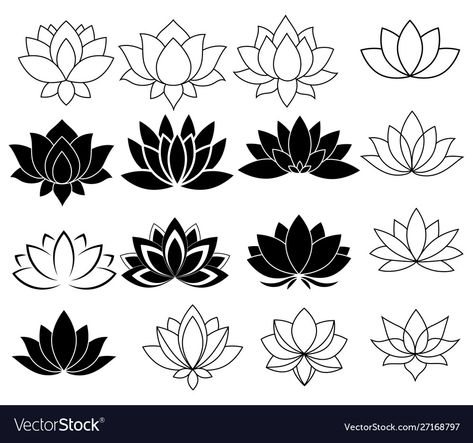 Lotus Flower Vector, Tattoo Lotus Flower, Lotusblume Tattoo, Lotus Image, Lotus Vector, Tattoo Lotus, Lotus Flower Tattoo Design, Lotus Symbol, Lotus Flower Mandala