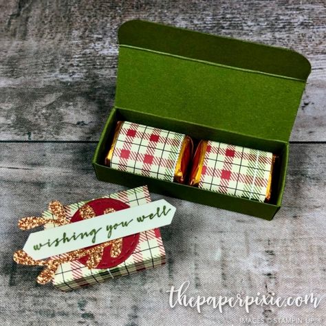 Stampin Up Nugget Treat Holder, The Paper Pixie, Paper Pixie, Christmas Treats Holders, Hershey Nugget, Boxes Ideas, Box Video, Christmas Craft Fair, Candy Treats